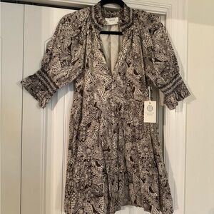 Tuckernuck Brown and White Patterned Mini Dress